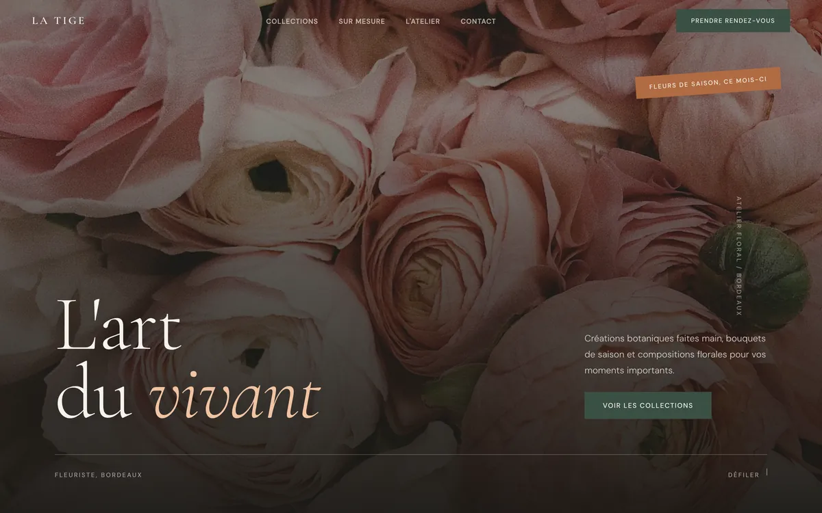 Aperçu d'un design de site pour une boutique locale